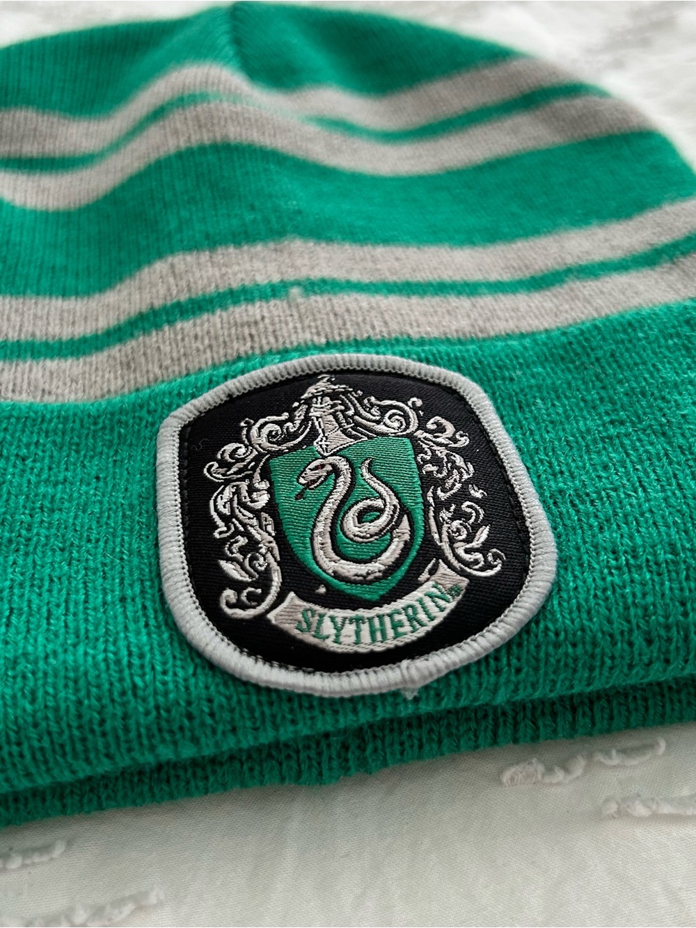 Harry Potter Slytherin Kids Knit Beanie Hat 6-14 Years Wizarding World Green